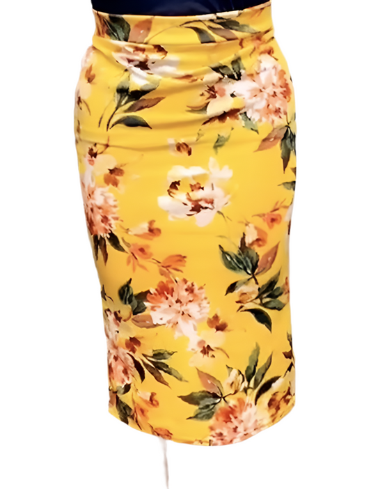 Handcrafted Vibrant Yellow Floral Skirt